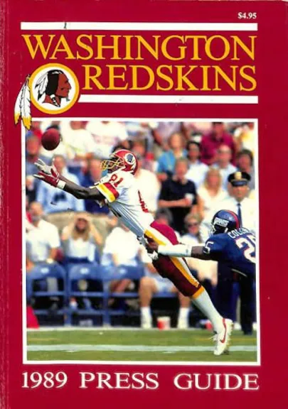 The 1989 Washington Redskins Press Guide - the season featured in our look back at the equipment profession though Jay Brunetti's career.